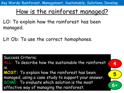 Lesson 9 Tropical Rainforest Management 