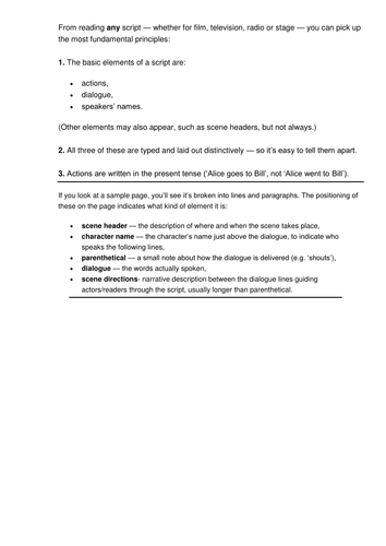 Script Sample Guide | Teaching Resources