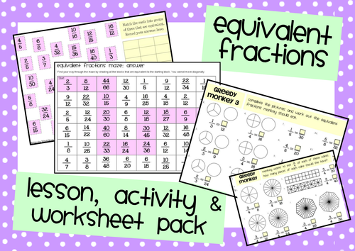 Equivalent Fractions Lesson & Activity Pack