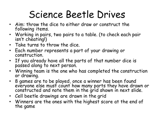 Science Beetle Drive games