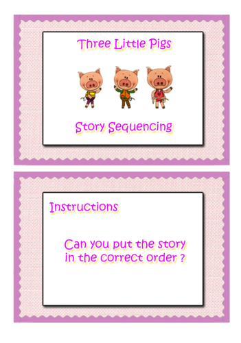 EYFS Story Sequencing  two stories ( three pigs and gingerbread man)