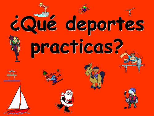 Spanish Teaching Resources. PowerPoint Presentation of Sports with Practicar