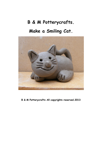 Clay modelling. Make a smiling cat.