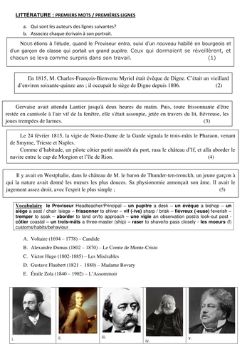 Quiz littérature française / French literature