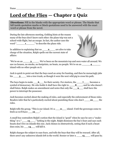 Lord Of The Flies Worksheet Ivuyteq