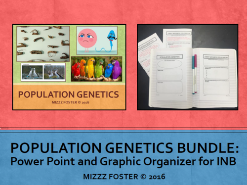Population Genetics Bundle: Power Point and Graphic Organizer for INB