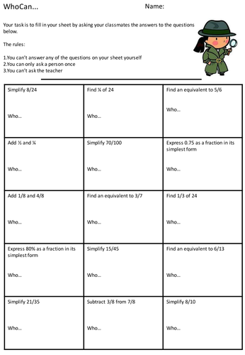 WhoCan...Fractions