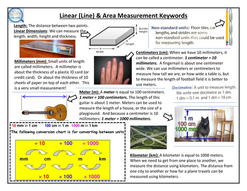 Measurement From One Place To Another Distance & Area - Metric Measurement Keywords Anchor | Teaching Resources