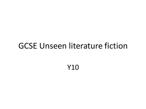 New Spec! AQA Language Paper 1 section A: unseen literature