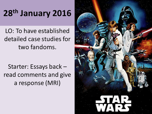 Case Study for Fandom (OCR Film Studies A2)