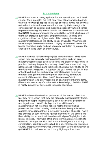 university template letter level maths by UCAS university (updated for references A