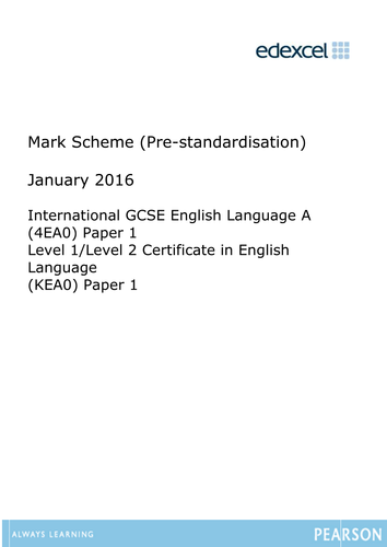 Edexcel IGCSE English Language Walking, Talking Mock