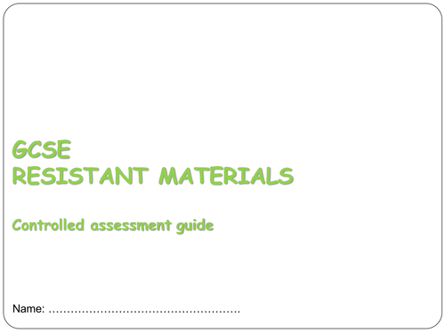 Investigating the design context - AQA Resistant materials - Controlled assessment guide