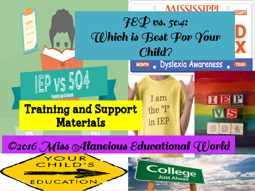 IEP vs. 504 Plan Training and Support Material