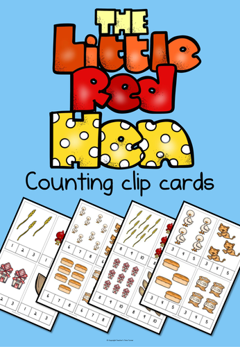 The Little Red Hen Counting Clip Cards