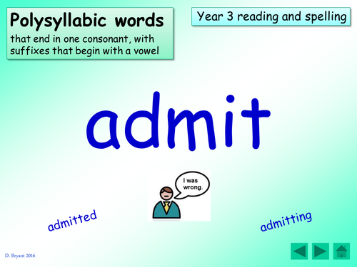 Year 3 reading, understanding and spelling: polysyllabic words and suffixes - ppt and activities