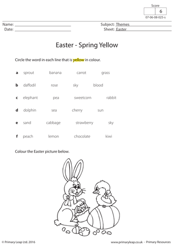 English Resource - Easter Spring Yellow