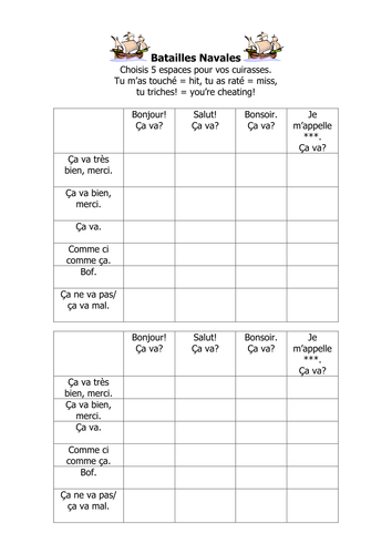 jobs worksheets 1 for grade French Worksheet Resources. Teaching Greetings