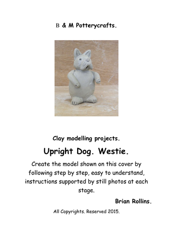 Upright dog. Clay modelling. 