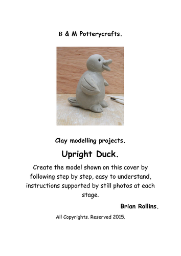 Upright Duck. Clay modelling.