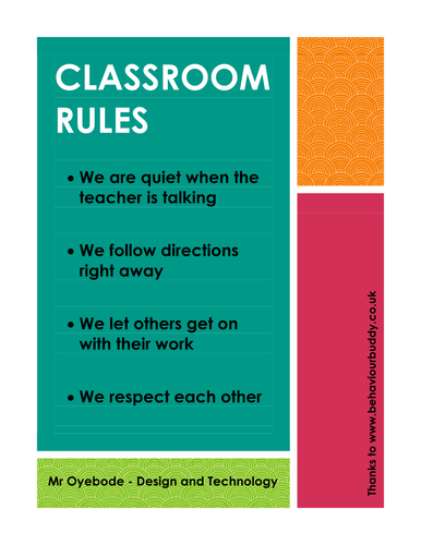 Classroom Rules Poster