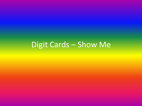 Show Me- Digit Cards