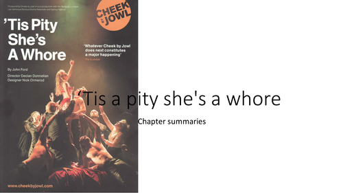 'Tis a pity shes a whore - Scene summaries 