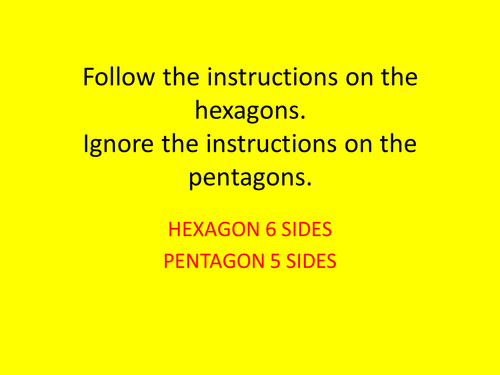 Follow Instructions on Hexagons