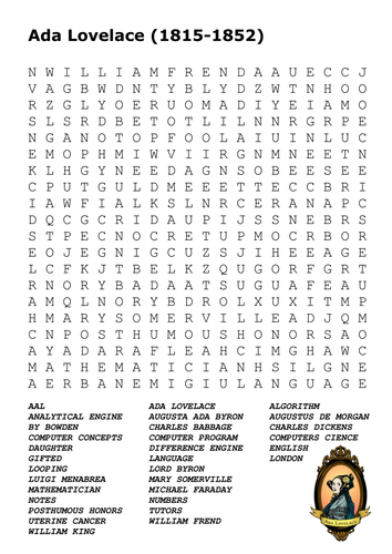 Ada Lovelace Word Search