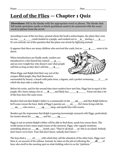 Printables Lord Of The Flies Vocabulary Worksheet english 9 ish tes shop teaching resources lord of the flies by william golding complete novel quizzes 7 quizzes