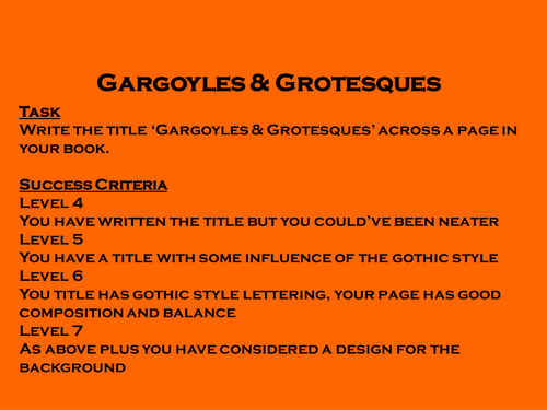 Gargoyles & Grotesques Scheme of Work