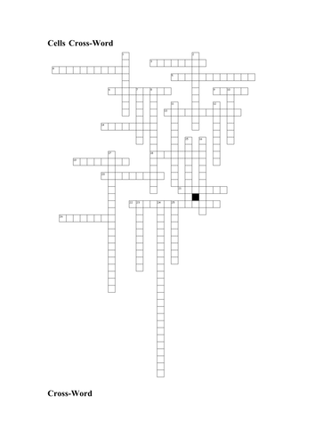 Cells Crossword Puzzle