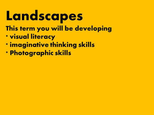 GCSE Photography Landscape Scheme of Work