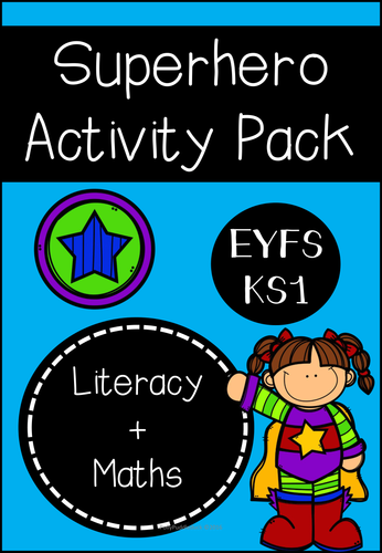 Superhero Activity Pack (literacy and maths based for EYFS/KS1) 