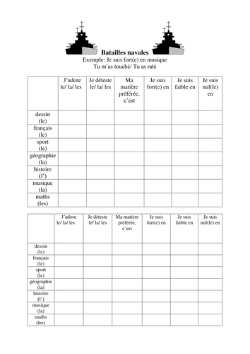 French Teaching Resources. PowerPoint Presentation: School Subjects