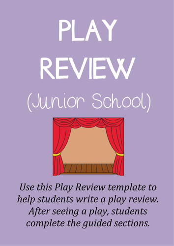 Theater Review Template (Junior)