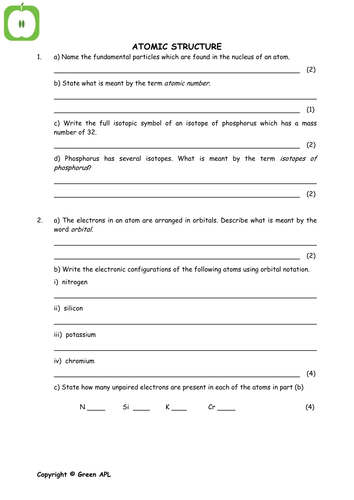 chemistry revision structure bonding and properties for year 1as