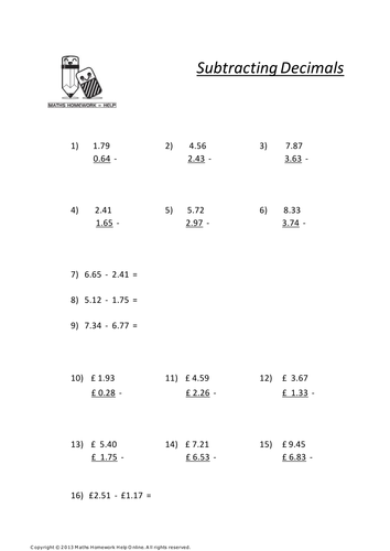 Key Stage 2, Year 5 and 6, maths worksheets