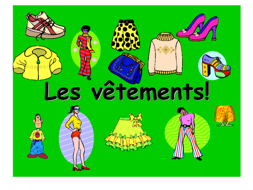 French Teaching Resources. PowerPoint Presentation & Battleships: Clothes