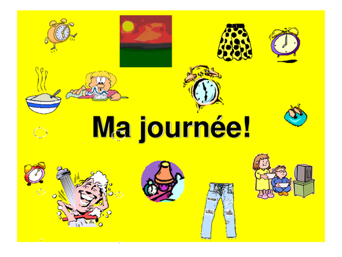 French Teaching Resources. PowerPoint Presentation & Song: Daily Routine/ Reflexives