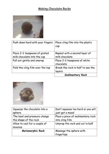 Making chocolate rocks