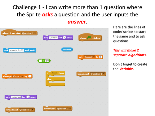 Coding an interactive quiz using Scratch scheme of work | Teaching ...