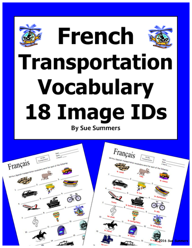French Transportation Vocabulary 18 IDs - Le Transport 