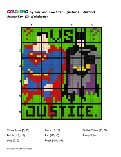 Colouring By 1 2 Step Equations Dawn Of Justice Collaborative