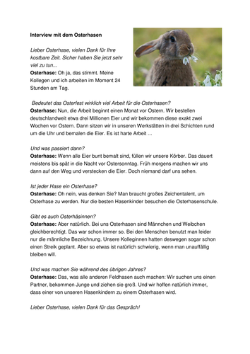 Interview mit dem Osterhasen