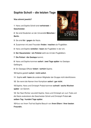 Sophie Scholl : HANDLUNG
