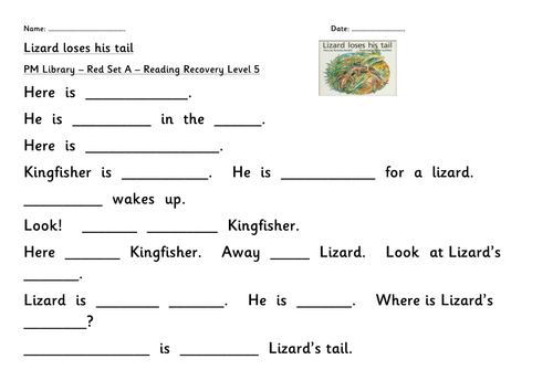Guided Reading - Lizard loses his tail
