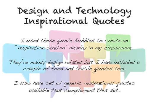 Motivational/inspiration Quotes - Design and Technology 