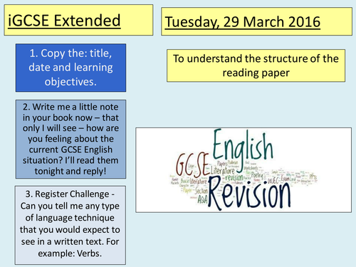 iGCSE 0522 Revision Lessons 