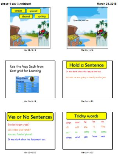 Phonics Letters & Sounds phase 4 - promethian and Notebook & Plans for